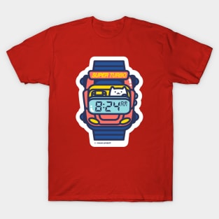 Red and Blue Retro watch Cat T-Shirt